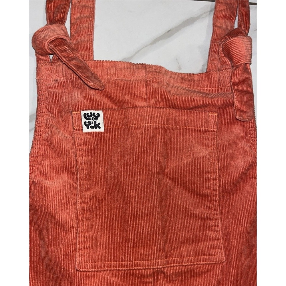 Lucy & Yak Overalls 6L Orange Corduroy Dungaree Baggy Straight Leg Jumpsuit